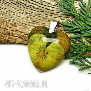 romantyczny wisiorek - serduszko z żywicy z1637 naszyjnik serce, biżuteria