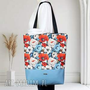Shopper na zakupy pojemna torba w kwiaty