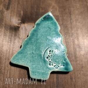 Świąteczna choinka ceramiczna - magnes na lodówkę, ręcznie robiony prezent