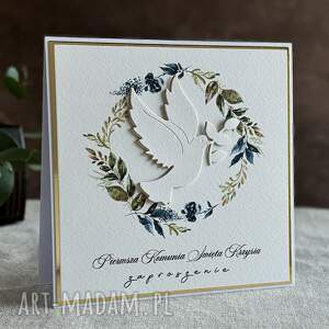 eleganckie zaproszenia komunijne, wzór 33c, pierwsza komunia