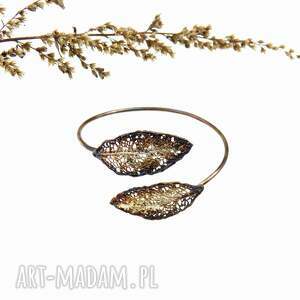 bransoletka liście l8 brązowe - srebro 925, biżuteria srebrna 925