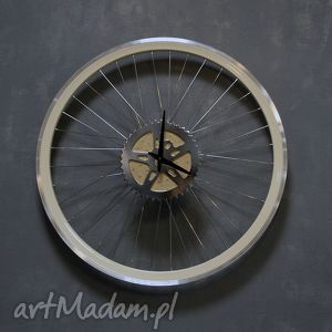 święta, zegar ścienny creme, industrialny rowerowy rower prezent