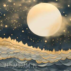 obraz na płótnie sypialni morze księżyc klimatyczny 120x80 cm 107001
