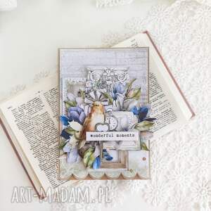 Akwarela: kartka wonderful moments - ręcznie robiona kartka, elegancka, prezent