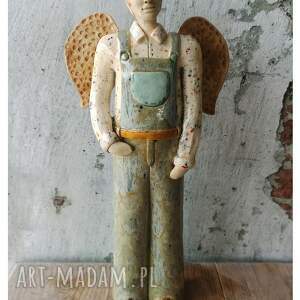 anioł farmer ceramika rolnik, gospodarz mechanik