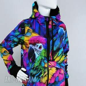 następne miniatury bluza damska rozpinana z kapturem papugi