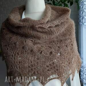 chusta z alpaki i jedwabiu ręcznie robiona na drutach, pomysły