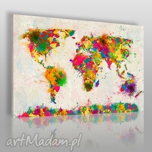 obraz na płótnie - mapa kolory - 120x80 cm - VAKU DSGN obrazy