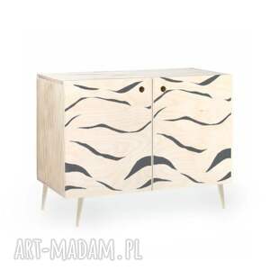 komoda credenza double w stylu mid century/prl ze sklejki - white tiger