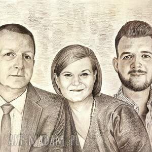 Pi-Art, Portret rodzinny - portretrodzinny, portretpamiatka, pamiątka rodzina, rysunek