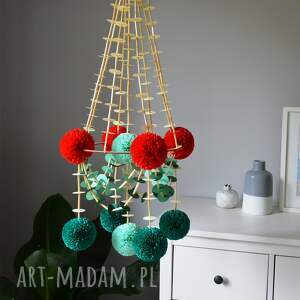 pająk ludowy wianek, pompony słomy