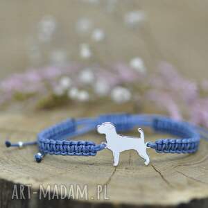 jack russell terrier - bransoletka z psem, srebro 925 pies szczęście, terier