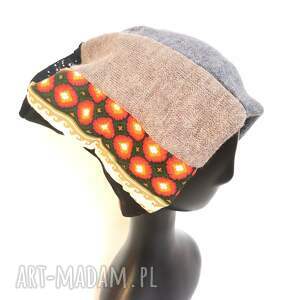 handmade czapki czapka patchworkowa na podszewce, rozmiar uniwersalny box x1