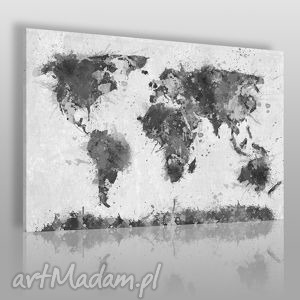 obraz na płótnie - mapa czarno-biały - VAKU DSGN main dom