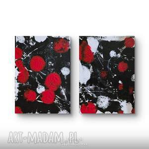 Kompozycja czeresnie abstrakcyjnie na plotnie 30x40x1 cm