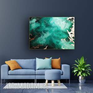 deep green - 70x100 cm abstrakcja, obraz duży obraz, kolorowe obrazy akryl