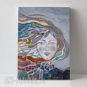 obraz - wydruk 30x40 cm szum wiatru płótnie postać kobieta
