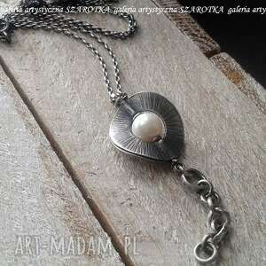 handmade naszyjniki klasyka otoczona naszyjnik z naturalnej perły i srebra