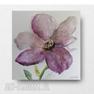 kwiatek - akwarela formatu 15/15 cm