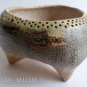 handmade ceramika pojemnik - doniczka "w lesie"
