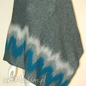 handmade poncho ponczo wełną zdobione