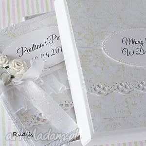 ręcznie zrobione scrapbooking kartki ślubne życzenia w tiulu