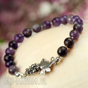 Bransoletka z ametystów w winogronowym kolorze a836