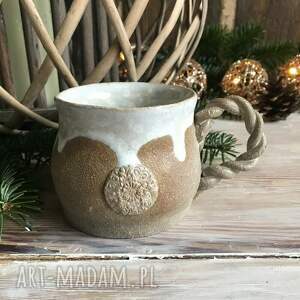 handmade ceramika kubek ceramiczny - lukrowany piernik