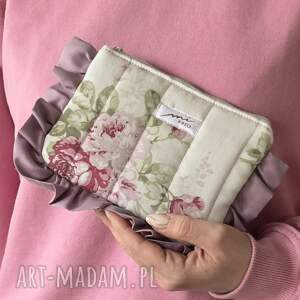 mi kreo kosmetyczka kwiatowa z falbanką, saszetka, styl romantyczny