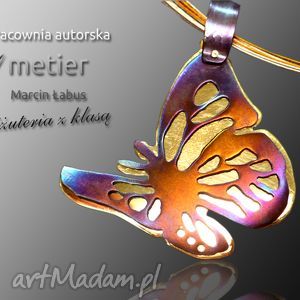 handmade wisiorki tytanowy motyl