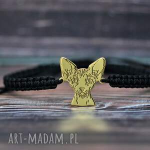 handmade sfinks / sphynx / kot - bransoletka srebro próby 925