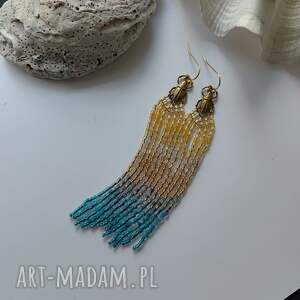 z Insektem Robaczek Frędzle, kolczyki dlugie lekkie