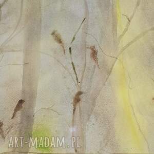 Akwarela pt. Leśne śpiewy, obraz krajobraz, las