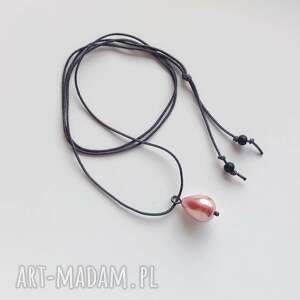 okrąg wisiorek, srebro, sznurek, koralik
