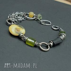 Bursztyn w towarzystwie - bransoletka 05, oliwin biżuteria
