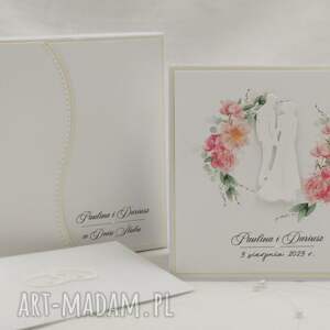 handmade scrapbooking kartki kartka na ślub z pudełkiem i kopertą, wzór