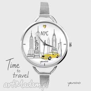 ręczne wykonanie zegarki zegarek, bransoletka - new york - time to travel