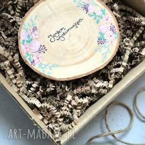 dekoracje podkładka pod kubek jestem wystarczająca rustykalny prezent, drewno