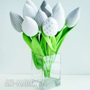 tulipany bukiet 10 sztuk bawełnianych kwiatów materiału, design