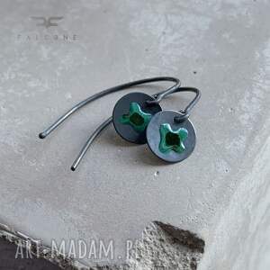 Kolczyki Polne Kwiaty - Turquoise Green cznie malowane