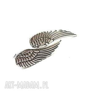 angel - sztyfty, srebro 925, oksydowane, skrzydła