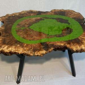 handmade stoły stół, stolik kawowy z plastra drewna i żywicy