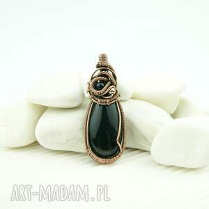 Prezent Wisiorek z onyksem, wire wrapping, onyks