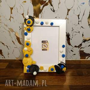 ramka na zdjęcia ozdobna dekoracyjna borówki i ciasteczka