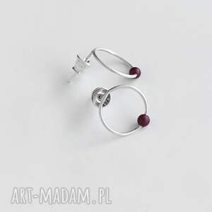 katarzyna kaminska okrąg kolczyki, srebro, swarovski zmatowione