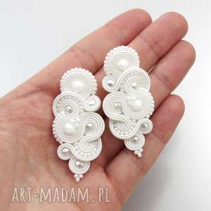 kolczyki ślubne mirino white soutache - Kavrila main ślub