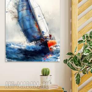 rejs - wydruk grafiki na A3, obraz płótnie plakat A3 łodzią łódź
