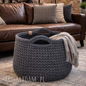 Duży kosz w stylu LOFT na koce i poduszki