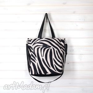 torba shopperka zebra, torebka, osa prezent, pojemna, materiałowa