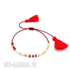 handmade bransoletka minimal - red elegance